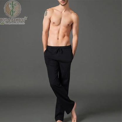 Pantalon jogging bambou homme coloris bleu marine