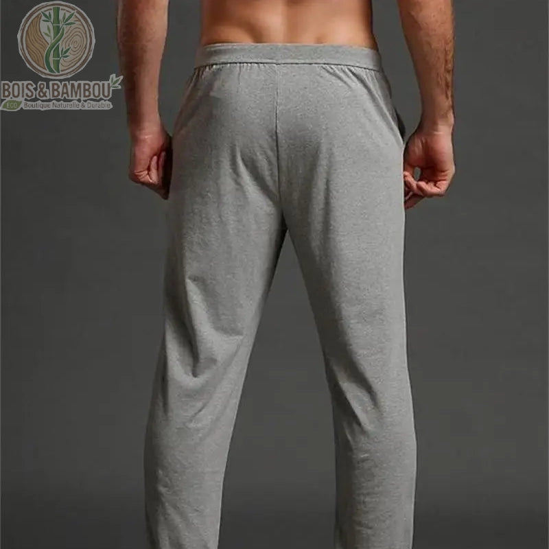 Pantalon jogging bambou homme coloris gris