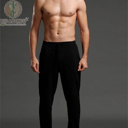 Pantalon jogging bambou homme coloris noir