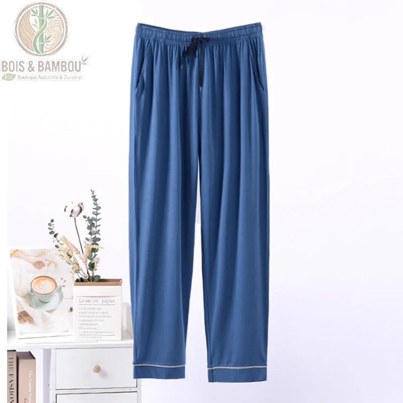 Pantalon détente bambou homme coloris bleu ciel