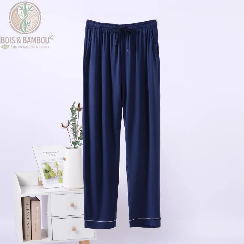 Pantalon détente bambou homme coloris bleu marine