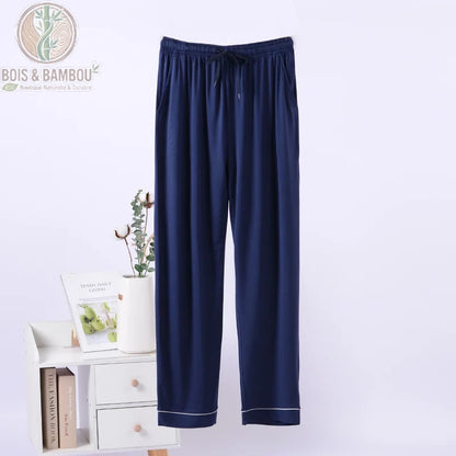 Pantalon détente bambou homme coloris bleu marine