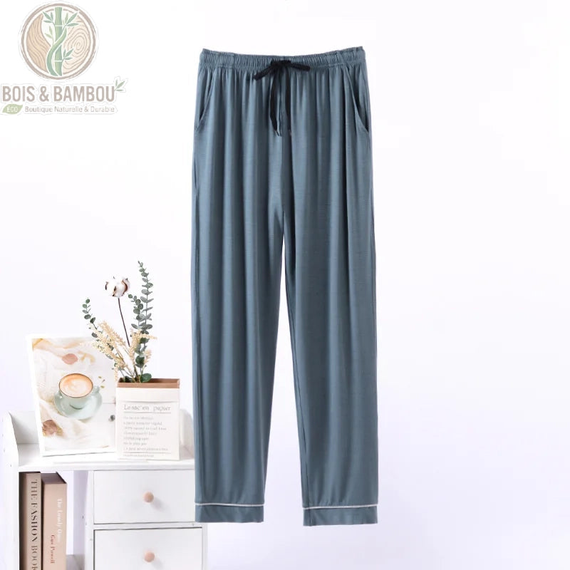 Pantalon détente bambou homme coloris gris bleu