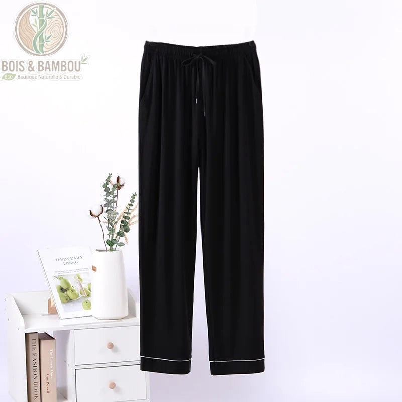 Pantalon détente bambou homme coloris noir