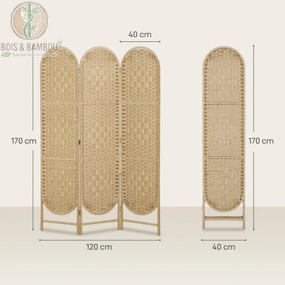 Paravent bohème dimensions 120 et 160 cm largeur 170 cm hauteur 40 cm par panneau