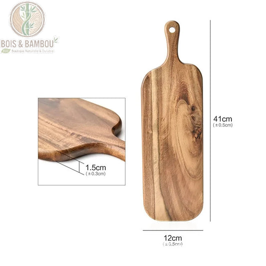 Planche à découper et de service en bois massif avec poignée