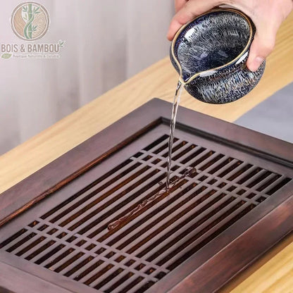 Plateau kung fu cha bambou utilisation versement eau ceremonie traditionnelle, Bois et Bambou Eco