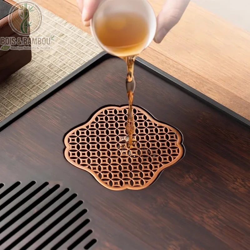 Plateau ceremonie the bambou utilisation brassage a sec main qui verse, Bois et Bambou Eco