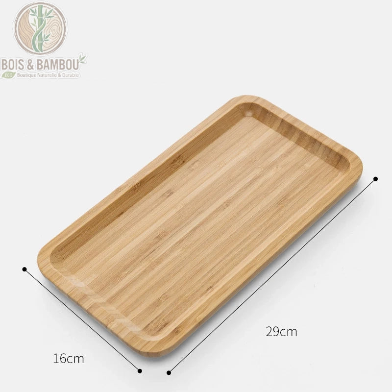 Plateau the bambou rectangulaire 29x16 cm, plateau allonge en bambou japonais, Bois et Bambou Eco
