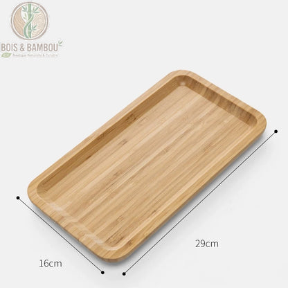 Plateau the bambou rectangulaire 29x16 cm, plateau allonge en bambou japonais, Bois et Bambou Eco