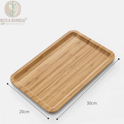 Plateau the bambou rectangulaire 30x20 cm, plateau de service en bambou, Bois et Bambou Eco