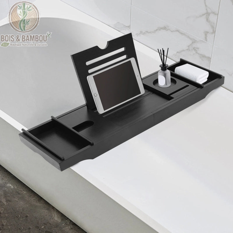Plateau de baignoire en bambou noir