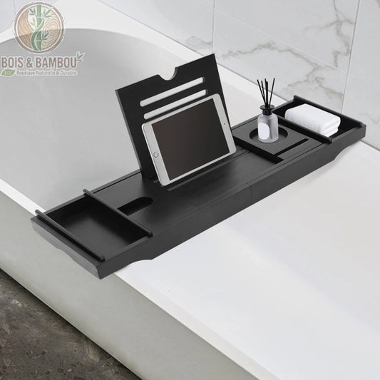 Plateau de baignoire en bambou noir