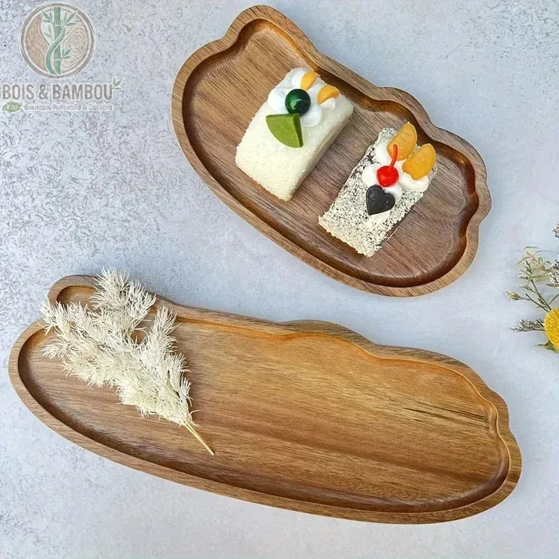 Plateau service bois japonais avec sushi, presentation asiatique et accessoires, Bois et Bambou Eco