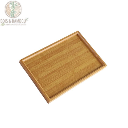Plateau service rectangulaire bambou taille 28 x 19 cm, vue dessus, Bois et Bambou Eco