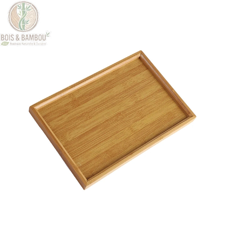 Plateau service rectangulaire bambou taille 33 x 22 cm, vue dessus, Bois et Bambou Eco