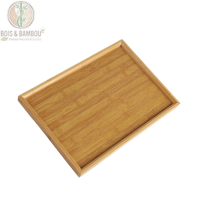 Plateau service rectangulaire bambou taille 37 x 26 cm, vue dessus, Bois et Bambou Eco