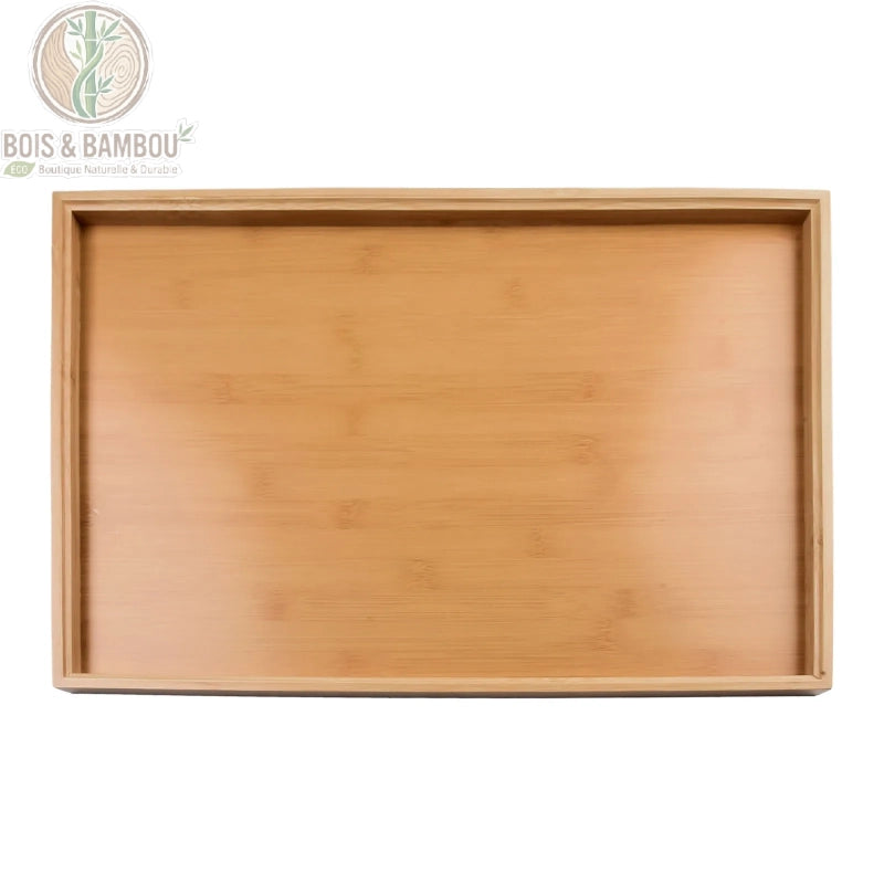 Plateau service rectangulaire bambou taille 44 x 32 cm grand format, Bois et Bambou Eco