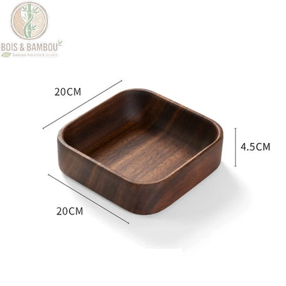 Bol à Salade en Bois Massif Style Japonais 7 Formes