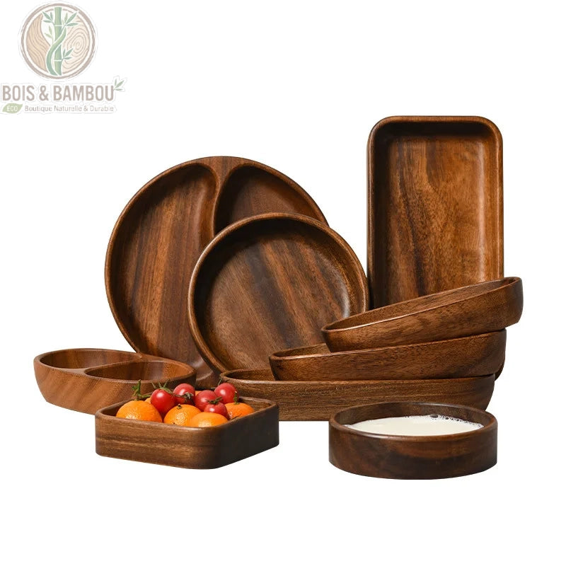 Bol à Salade en Bois Massif Style Japonais 7 Formes