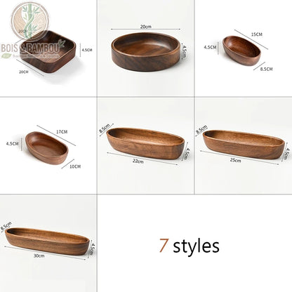 Bol à Salade en Bois Massif Style Japonais 7 Formes