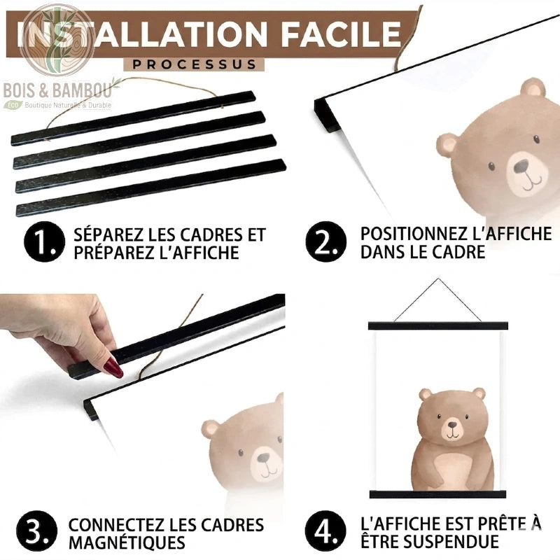 Porte-affiche Magnétique en Pin