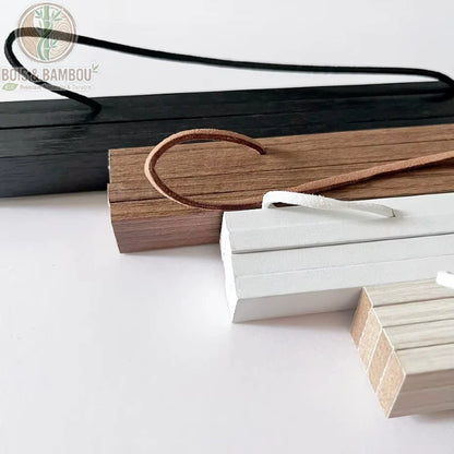 Baguettes porte-affiche magnétique bois noir noix pin blanc avec cordes suspension
