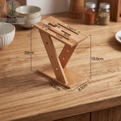 Porte-couteau bambou cuisine modele 1 silhouette compacte bambou poli verni, Bois et Bambou Eco
