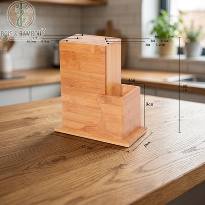 Porte-couteau bambou cuisine modele 2 forme arrondie organisateur lames, Bois et Bambou Eco