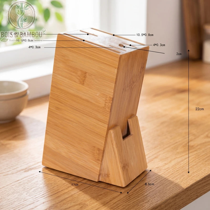 Porte-couteau bambou cuisine modele 3 bloc design rectangulaire bambou massif, Bois et Bambou Eco