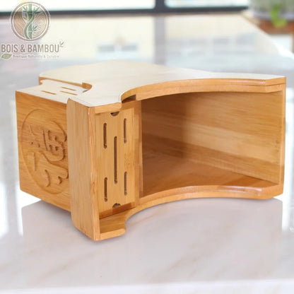Porte-couteau bambou cuisine vue interieure structure aeree sechage lames, Bois et Bambou Eco