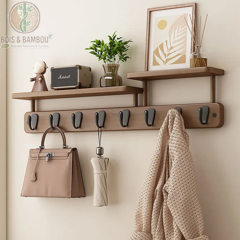 Porte-manteau mural en bambou Nan