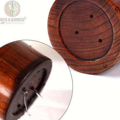 Porte-ustensiles bois cylindrique gros plan grain naturel et finition lisse, Bois et Bambou Eco