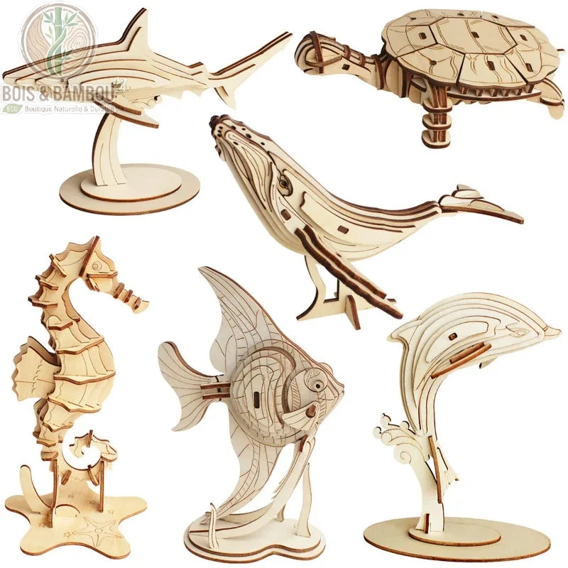 Puzzle 3D en bois Marine Life