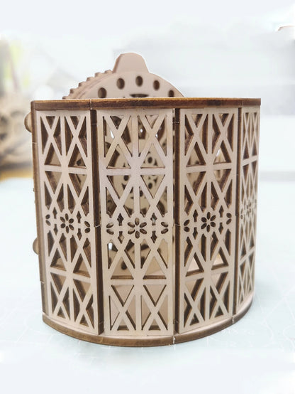 Porte-stylo calendrier perpétuel en bois