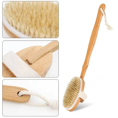 Brosse corporelle en bambou et poils de sanglier
