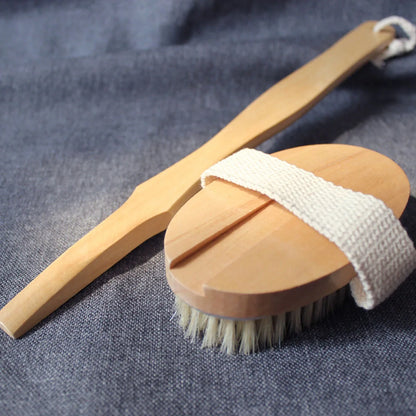 Brosse corporelle en bambou et poils de sanglier