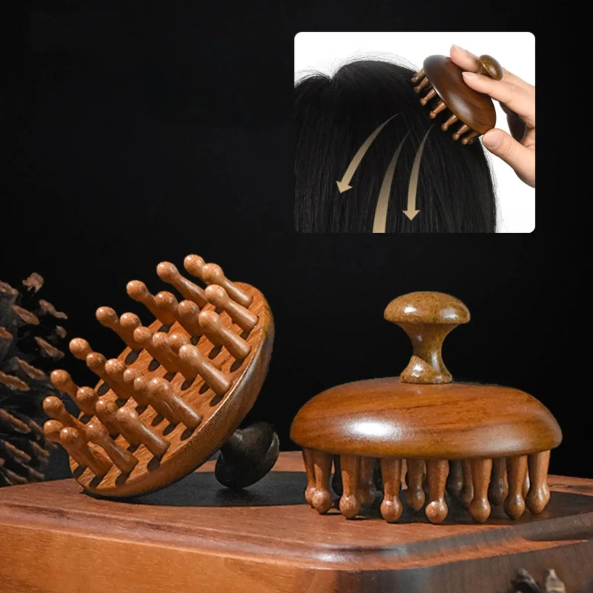 Peigne de massage en bois de santal