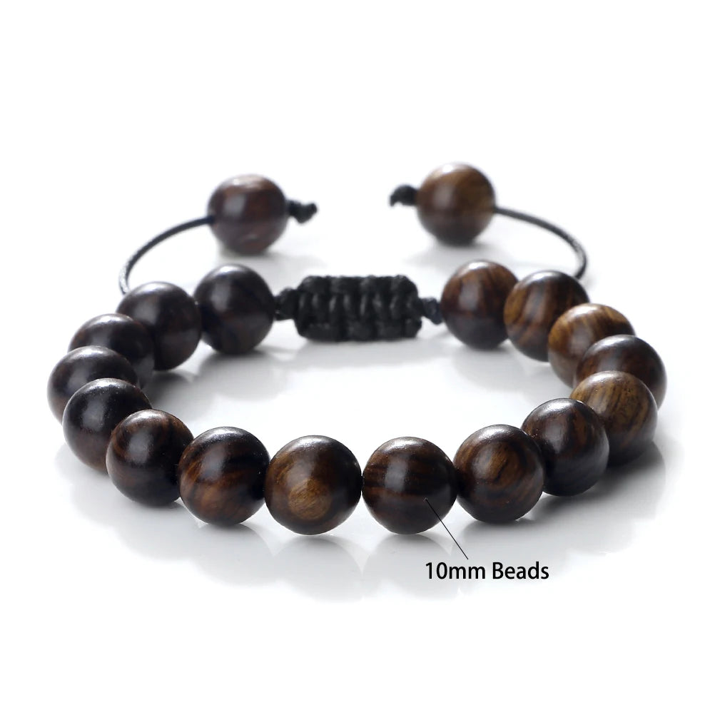 Bracelet en perles de palissandre noir