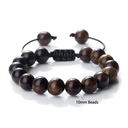 Bracelet en perles de palissandre noir