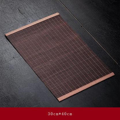 Tapis de table à thé en bambou tissé