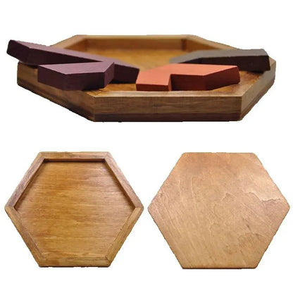 Puzzle mosaïque polygone en bois