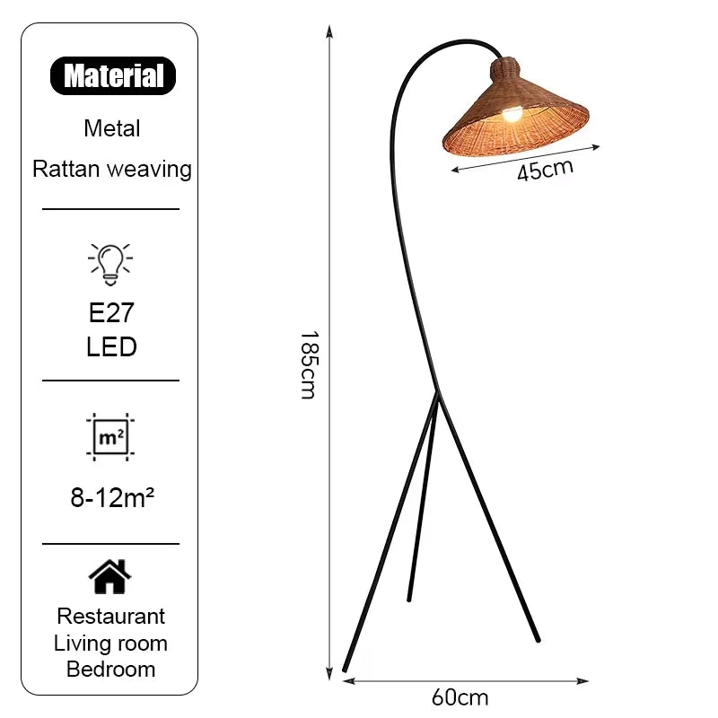 Lampadaire Arc en bois massif