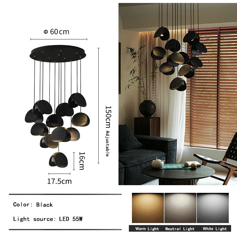 Lustre d'art en bois massif Spring Sprout