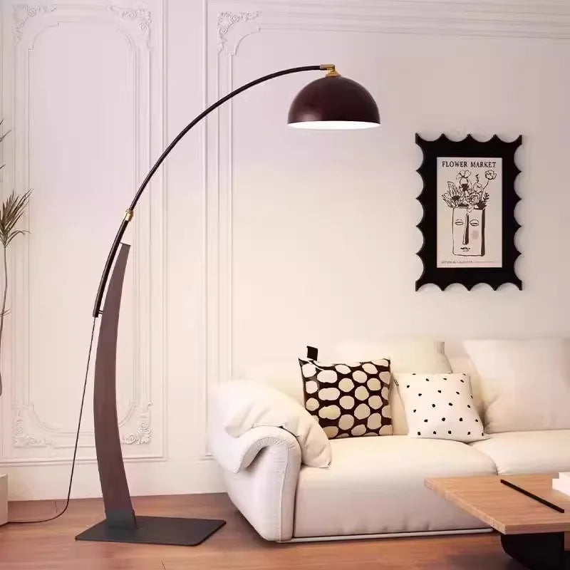 Lampadaire Arc en bois massif