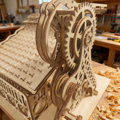 Maquette coulissante mécanique en bois