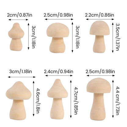 Champignons en bois inachevés à peindre