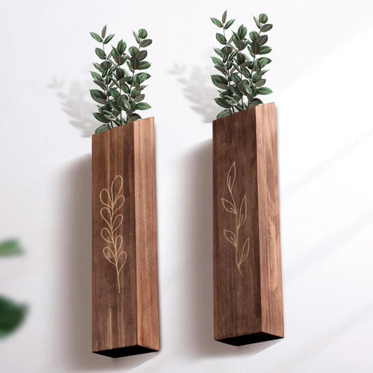 Vases Muraux en Bois