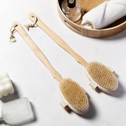 Brosse corporelle en bambou et poils de sanglier