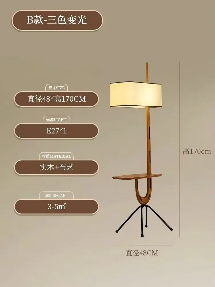 Lampadaire Arc en bois massif